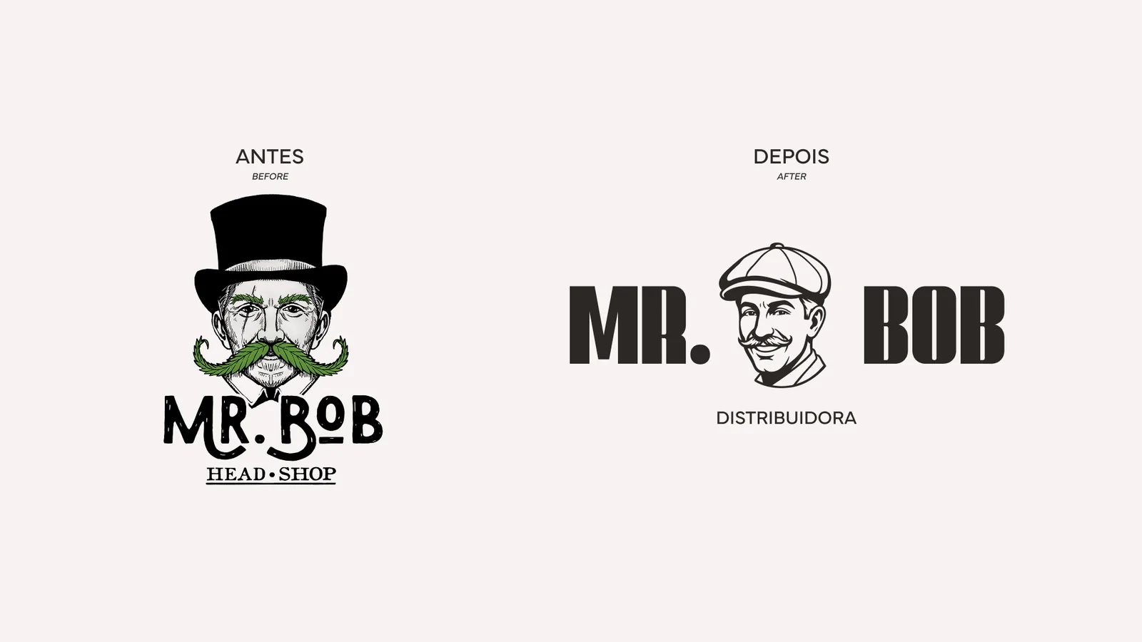 Logo antes e depois do rebranding