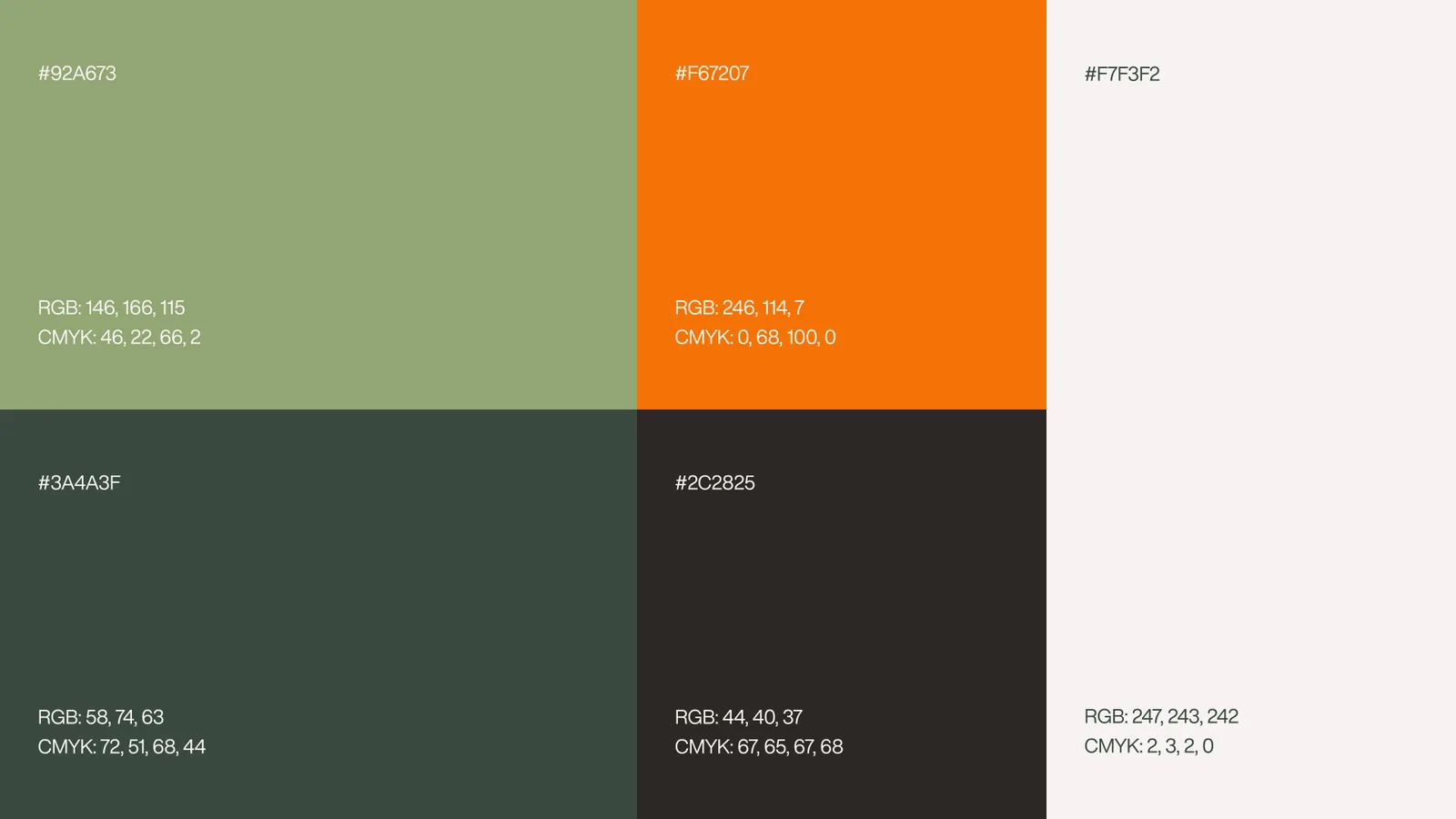 Paleta de cores da marca